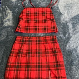 Red Skirt and top size M